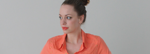 OOTD: Orange, studs & jeans