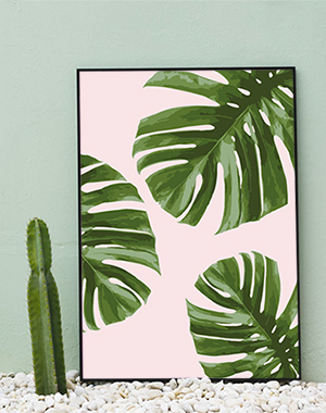 Free Printable: Pink monstera poster